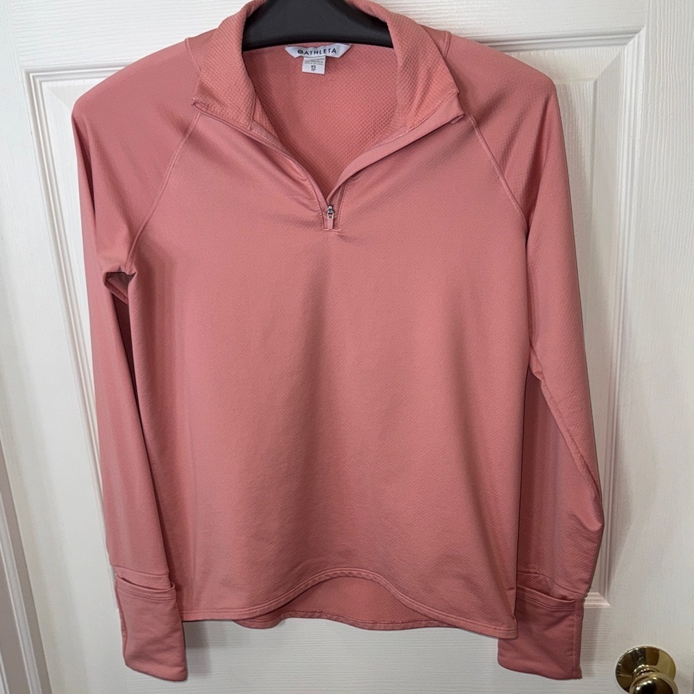 Athleta Pink Long Sleeve Quarter-Zip Top - Picture 5 of 10